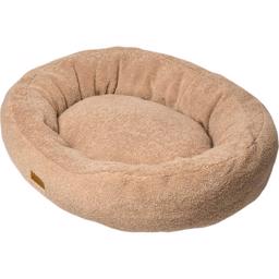 Ozami Hundsäng Donut Teddy Mjuk Med Formbeständig Silikonfiber Beige